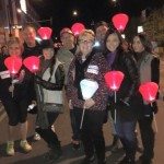 Lisa Escobar, walked with family and friends on November 7 during the Leukemia & Lymphoma Society's Light the Night Walk in honor of her mom.