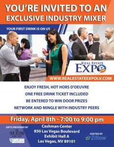 Real Estate Expo Las Vegas will host an exclusive industry mixer with a spotlight on Zillow Group, the mixer’s featured company and gold sponsor.