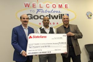 Goodwill of Southern Nevada is honored to receive a $10,000 State Farm Good Neighbor grant from State Farm Insurance to help fund life changing work.