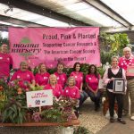 Moana Nursery presented a check for more than $8,000 to the American Cancer Society to help support breast cancer research.