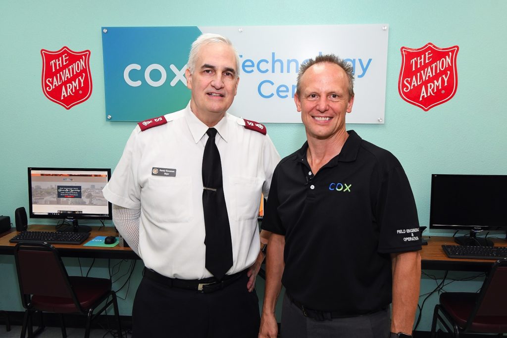 Major Kinnamon and David Diers at The Salvation Army Cox Technology Center lr